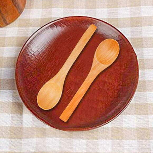 12PCS 5 inches Mini Wooden Salt Spoons Tasting Spoon Wooden Small Soup Spoons - Picture 7 of 10